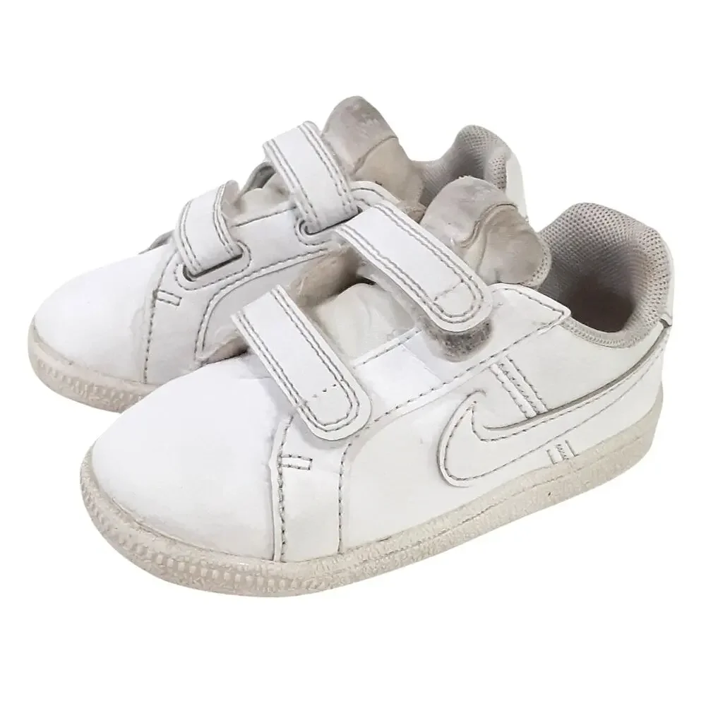 Nike Court Royale Baby Sneakers White Leather Hook Loop Toddler 6.5 Running Shoe